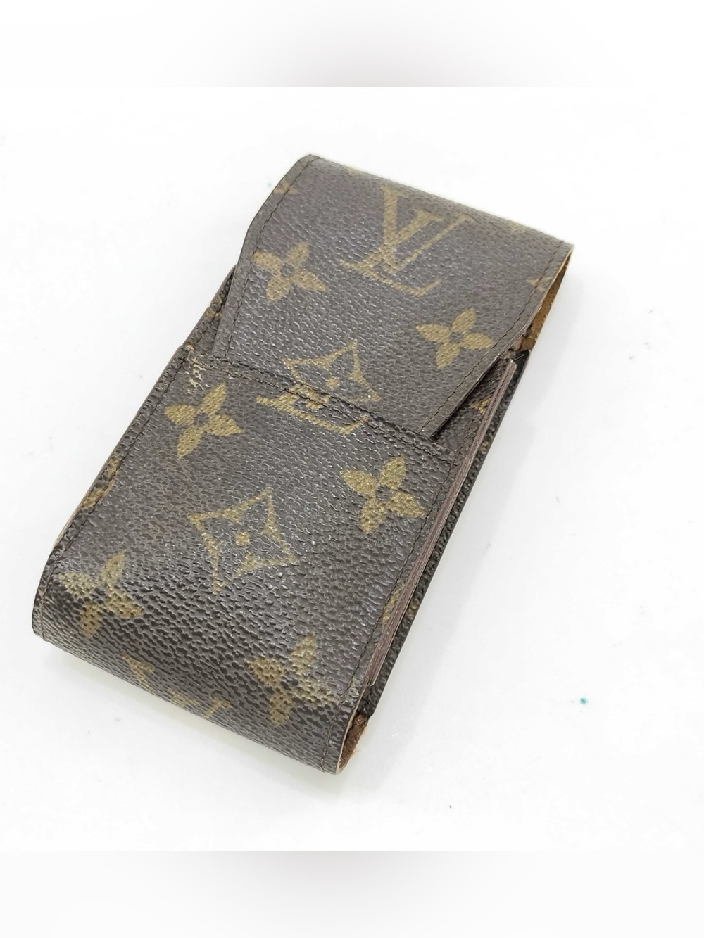 Cigarette Case VINTAGE Louis Vuitton Monogram Canvas Pouch - Brown & Tan
